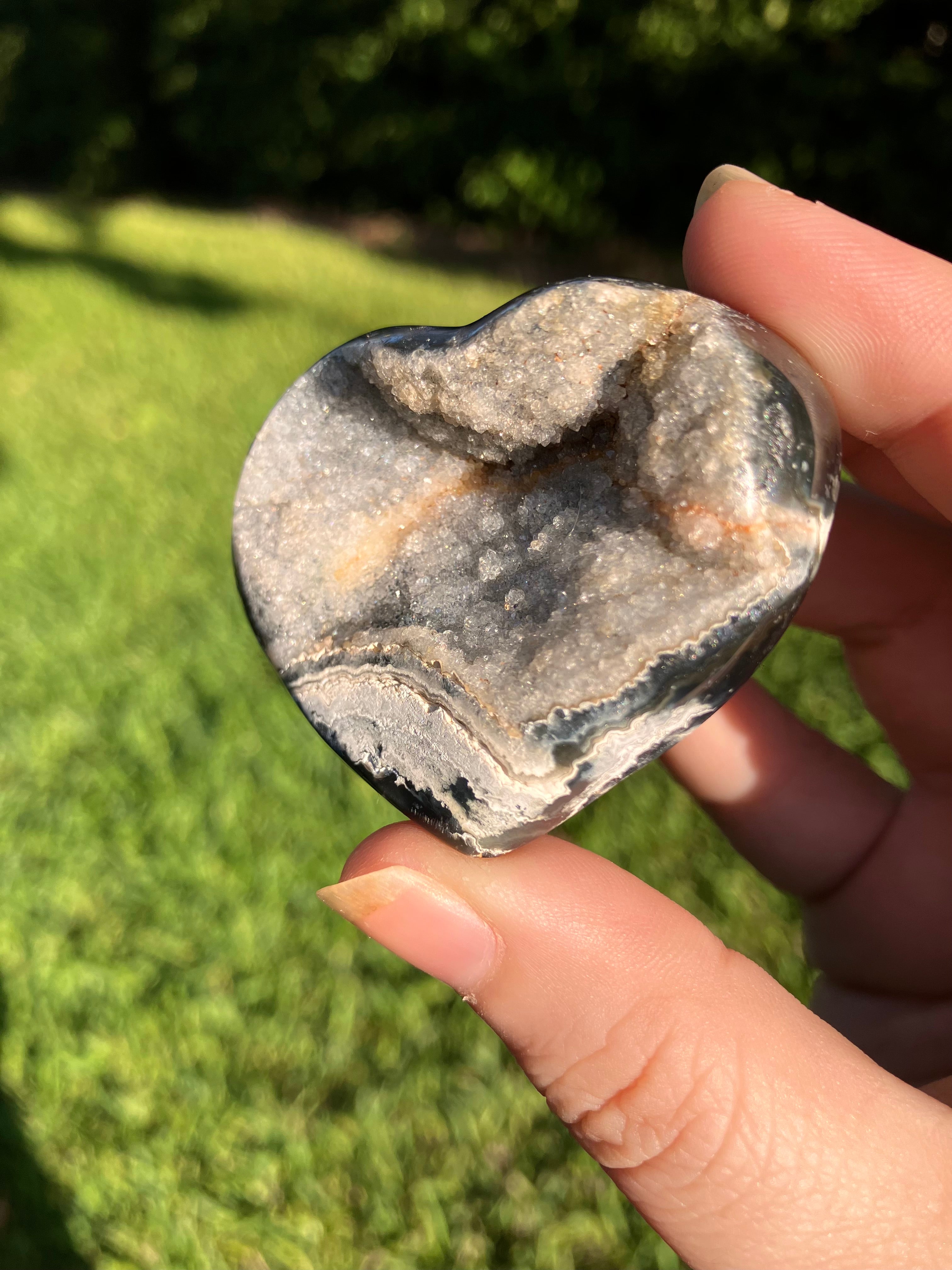 Agate Druzy Heart